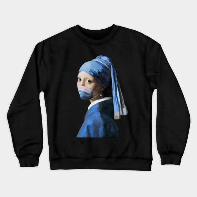 Girl with Covid-19 Crewneck Sweatshirt by Pixelmania